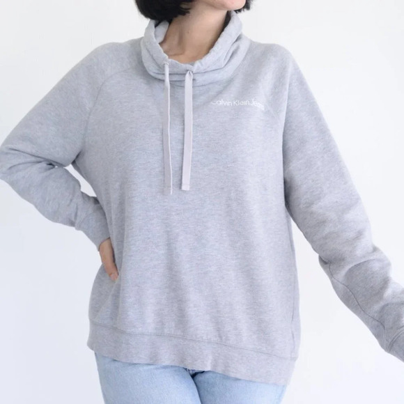 Calvin Klein Tops - Calvin Klein Grey Half Turtleneck Long Sleeve Sweater Size XLarge